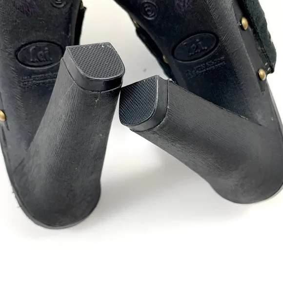 90's vintage L.E.I platform Mary Jane black tassel clogs