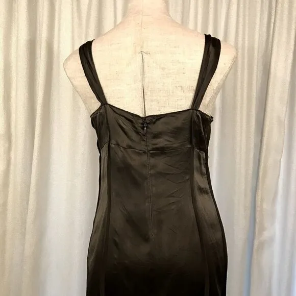 A Pea in the Pod Maternity Silk Babydoll Slip Dress Brown Small