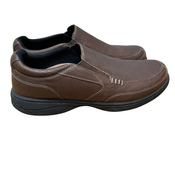 Abeo Brown Leather Slip On Loafer Suregrip Slip Resistant Soles Comfort Men's 13