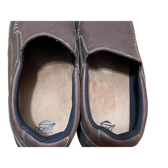 Abeo Brown Leather Slip On Loafer Suregrip Slip Resistant Soles Comfort Men's 13