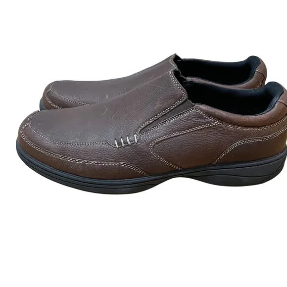 Abeo Brown Leather Slip On Loafer Suregrip Slip Resistant Soles Comfort Men's 13