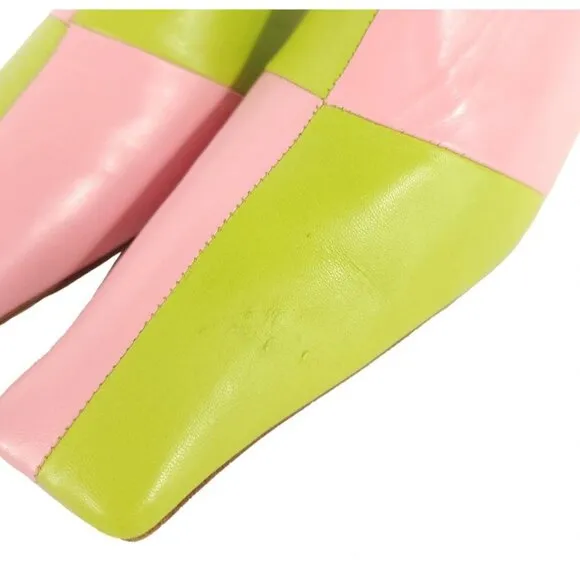 Abra Lord Mules 38 8 Womens Pink Green Kitten Heel $360