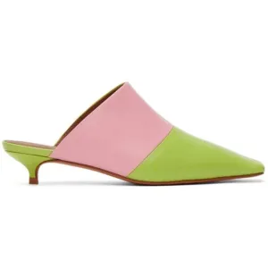 Abra Lord Mules 38 8 Womens Pink Green Kitten Heel $360