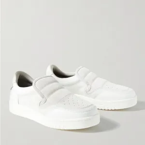 Acne Studios Buller perforated suedeand leather slip-on sneakers White