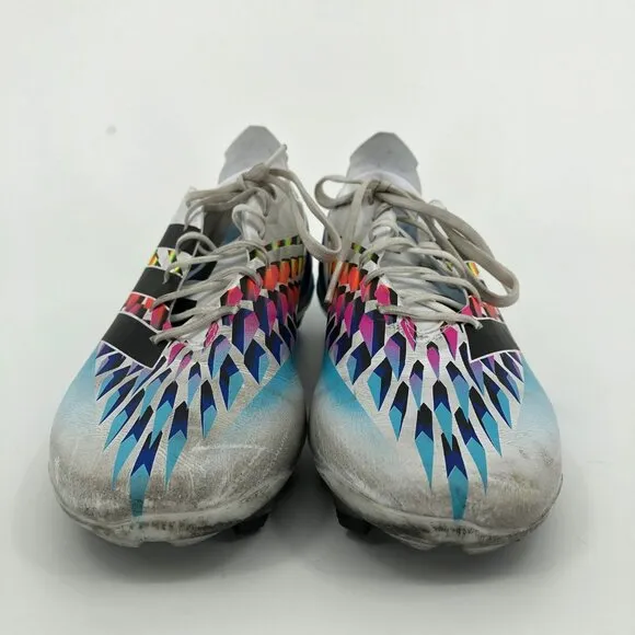 adidas Blue White Adjustable Soccer Cleats | Good Condition