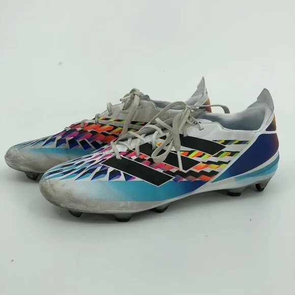 adidas Blue White Adjustable Soccer Cleats | Good Condition
