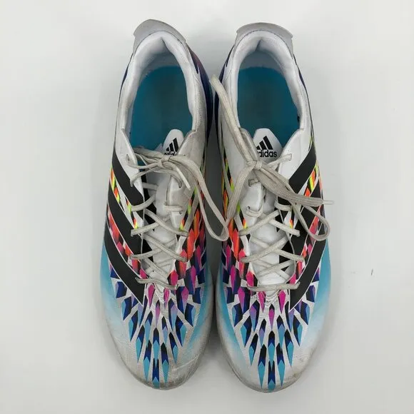 adidas Blue White Adjustable Soccer Cleats | Good Condition