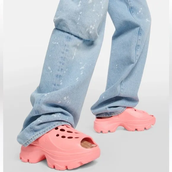 ADIDAS BY STELLA MCCARTNEY PINK RUBBER CROCS CLOGS SIZE 10 NWT
