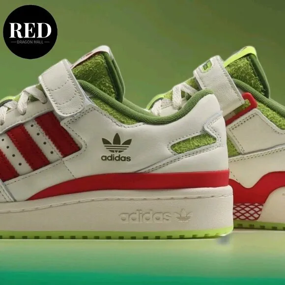 Adidas Dr. Seuss x Forum Low The Grinch Cream White Shoes - Men's Size 10.5