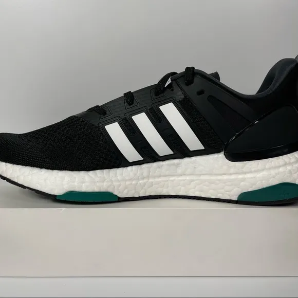 ADIDAS EQUIPMENT PLUS BLACK WHITE GREEN MENS RUNNING SHOES SIZE 10 BOOST NEW