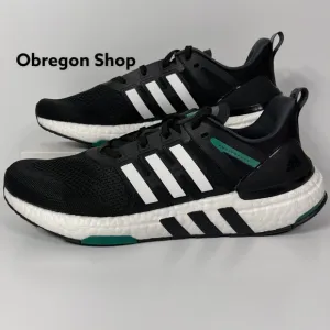 ADIDAS EQUIPMENT PLUS BLACK WHITE GREEN MENS RUNNING SHOES SIZE 10 BOOST NEW