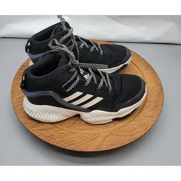 ADIDAS LOCKDOWN BASKETBALL SHOES J &quot;BLACK&quot; IRIDESCENT BIG KID SIZE 4.5 #FZ1696