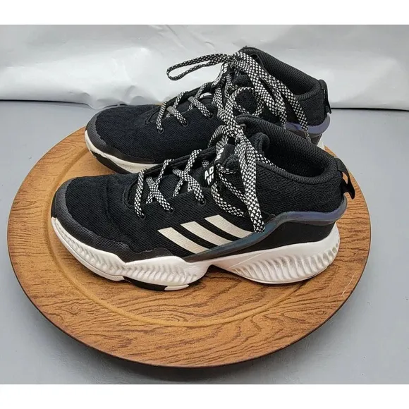 ADIDAS LOCKDOWN BASKETBALL SHOES J &quot;BLACK&quot; IRIDESCENT BIG KID SIZE 4.5 #FZ1696