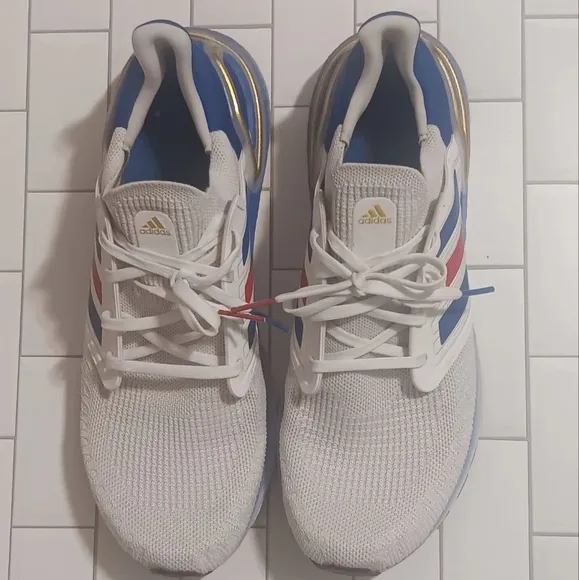 Adidas Men Ultraboost High Performance Sz13 Royal Blue/White Shoes Baskets