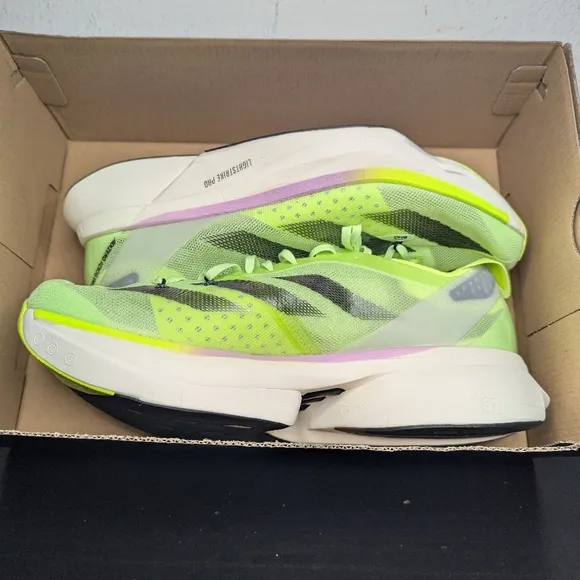 Adidas Mens Sizes Adios Pro 3 Running Shoes Green Spark Lemon IG6445