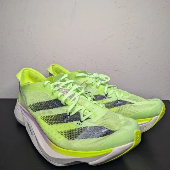 Adidas Mens Sizes Adios Pro 3 Running Shoes Green Spark Lemon IG6445