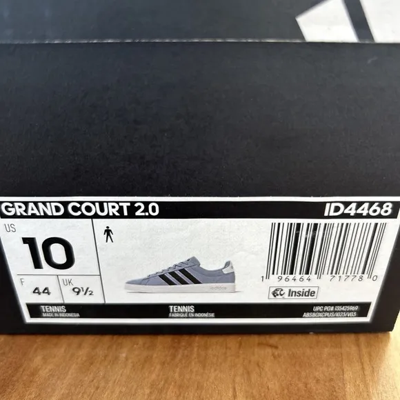 Adidas men's Sz 10 Grand Court 2.0 Gray White Olive Shoes Sneaker ID4468 NEW