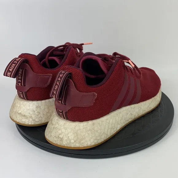 Adidas NMD R2 Boost Burgundy/White Athletic Running Shoes CQ2404 Men's Size 8