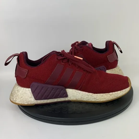 Adidas NMD R2 Boost Burgundy/White Athletic Running Shoes CQ2404 Men's Size 8