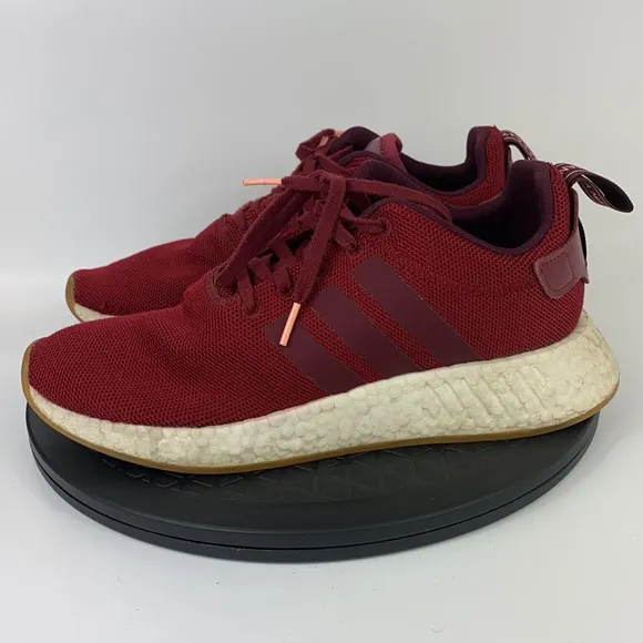 Adidas NMD R2 Boost Burgundy/White Athletic Running Shoes CQ2404 Men's Size 8