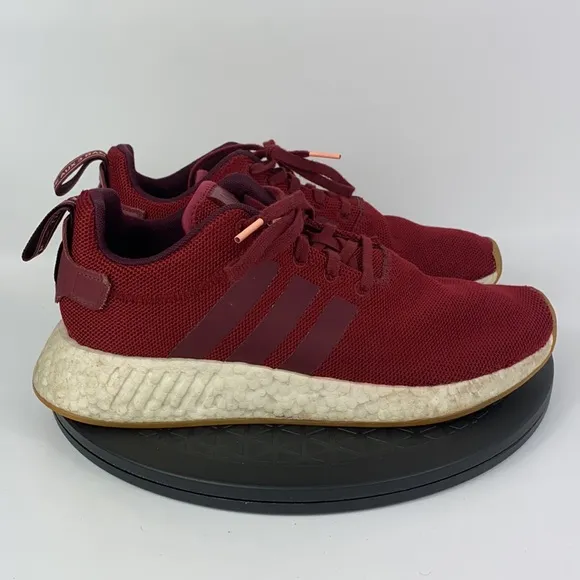 Adidas NMD R2 Boost Burgundy/White Athletic Running Shoes CQ2404 Men's Size 8