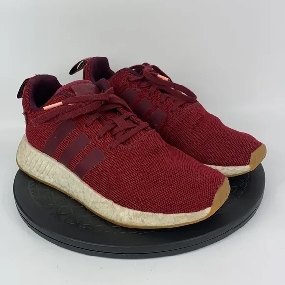 Adidas NMD R2 Boost Burgundy/White Athletic Running Shoes CQ2404 Men's Size 8