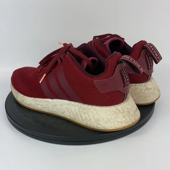 Adidas NMD R2 Boost Burgundy/White Athletic Running Shoes CQ2404 Men's Size 8