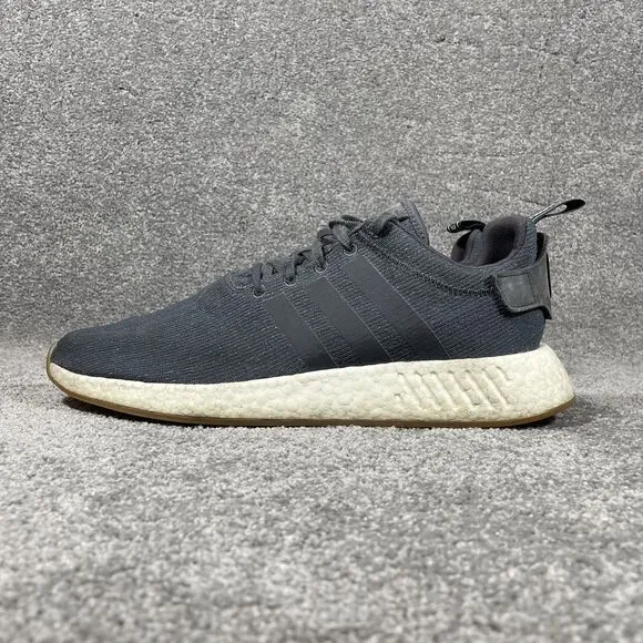 Adidas NMD_R2 CQ2400 Athletic Running Shoes Sneakers Black Gum Men's Size 14