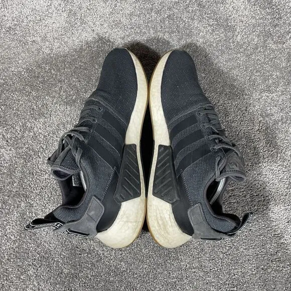 Adidas NMD_R2 CQ2400 Athletic Running Shoes Sneakers Black Gum Men's Size 14
