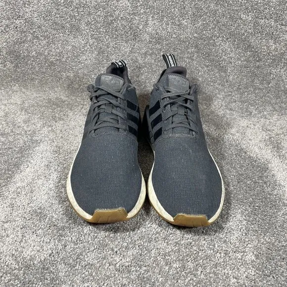 Adidas NMD_R2 CQ2400 Athletic Running Shoes Sneakers Black Gum Men's Size 14