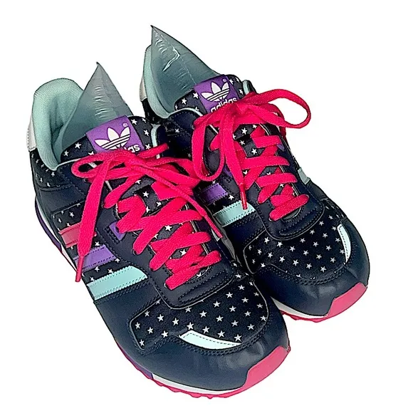 Adidas Originals 7X 700 K Stars Navy Running Sneakers Womens Size 7 #G95286