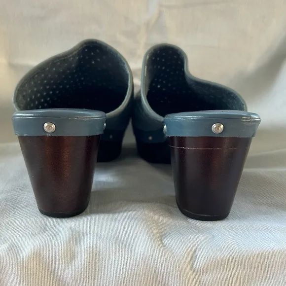 Adidas Rockport Blue Leather Clogs Adiprene Comfort Vintage Style Women’s‎ 8