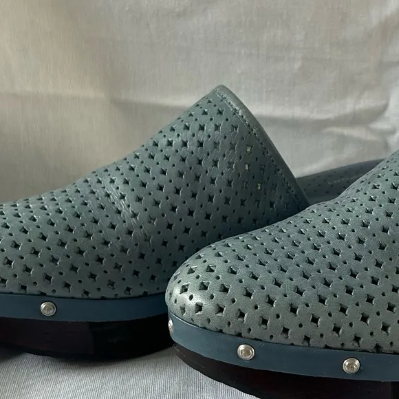 Adidas Rockport Blue Leather Clogs Adiprene Comfort Vintage Style Women’s‎ 8