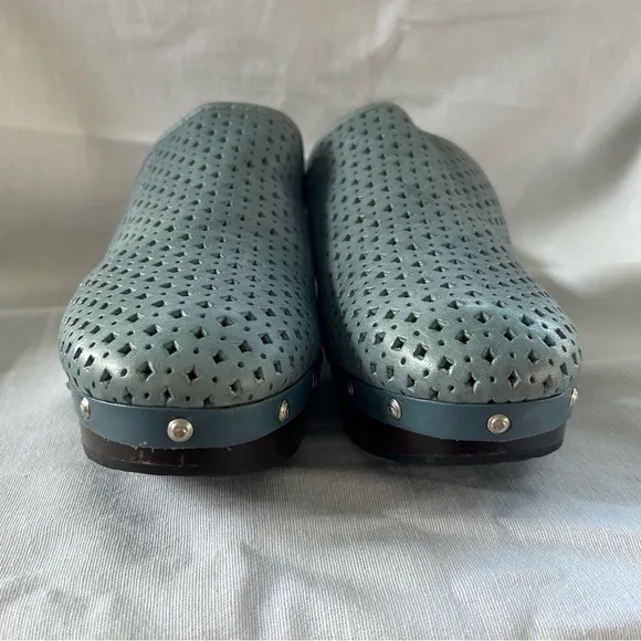 Adidas Rockport Blue Leather Clogs Adiprene Comfort Vintage Style Women’s‎ 8