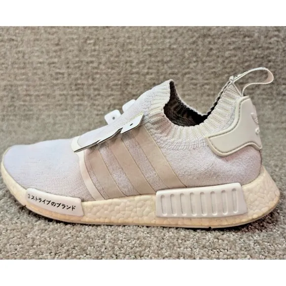 Adidas Shoes Mens Size 11 NMD R1 PK Japan Triple White Running Sneakers BZ0221