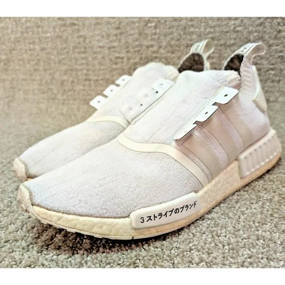 Adidas Shoes Mens Size 11 NMD R1 PK Japan Triple White Running Sneakers BZ0221