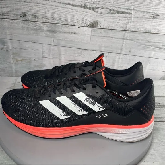 Adidas SL20 Men Black and White Running Shoes Size 11.5