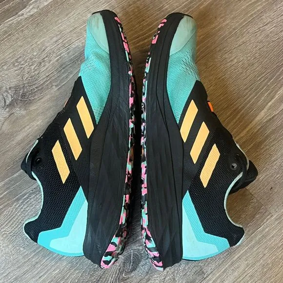 Adidas TERREX Two Flow Trail Running Shoes Turquoise Black Mens 10.5 UK 10 EU 45