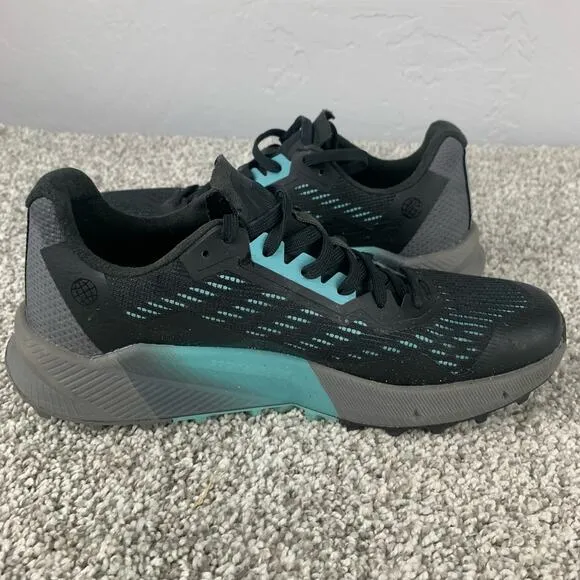 Adidas Terrex Womens Trail Running Shoes Sneakers Black Blue Agravic Flow Size 7