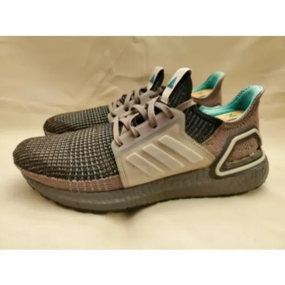 Adidas  Ultra Boost 19 Running Shoes EF1339 Mens Sz 8 Core Black/Grey/Teal