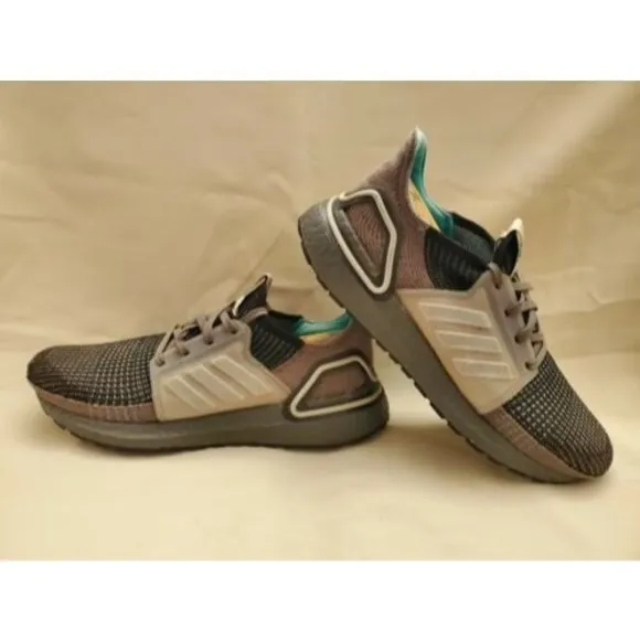 Adidas  Ultra Boost 19 Running Shoes EF1339 Mens Sz 8 Core Black/Grey/Teal
