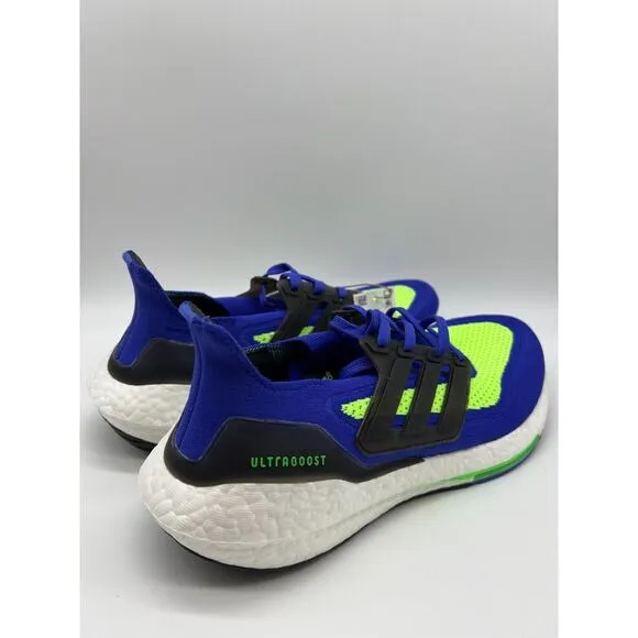 adidas UltraBoost 21 Men's Running Shoes Blue/Green Size 8.5 NWT