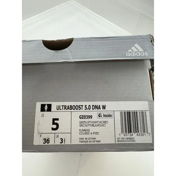 Adidas Ultraboost 5.0 DNA Running Shoes Cushioned Black Pink White Size 5