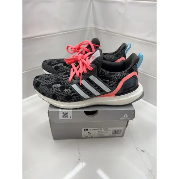 Adidas Ultraboost 5.0 DNA Running Shoes Cushioned Black Pink White Size 5