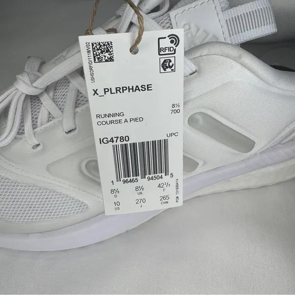 Adidas Women’s X_PLRPHASE Running Shoes Size 10 NIB Course A Pied All White