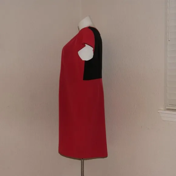 ADRIANNA PAPELL Red Black Colorblock Dress sz 22W