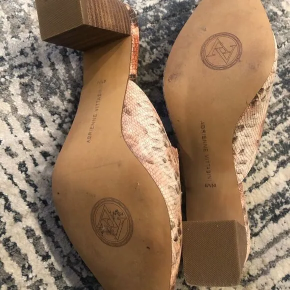 Adrienne Vittadini Snake skin mules. 6.5