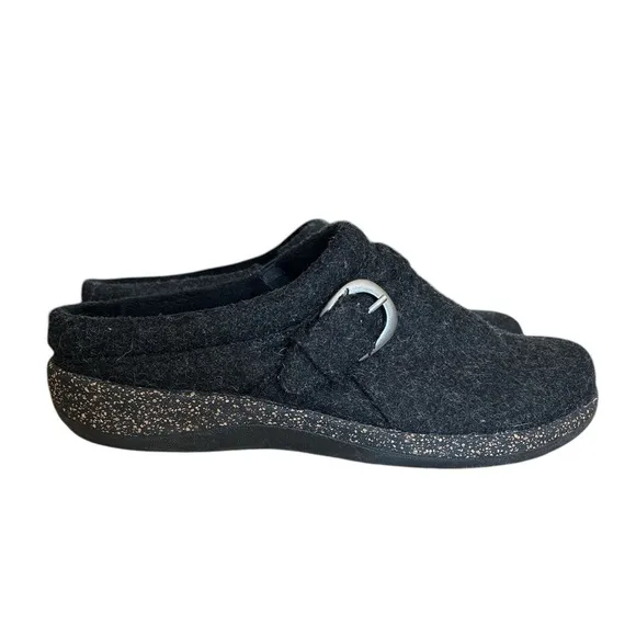 Aetrex Libby Wool Dark Grey Slip On Comfort Clogs - EU 40/US 9-9.5
