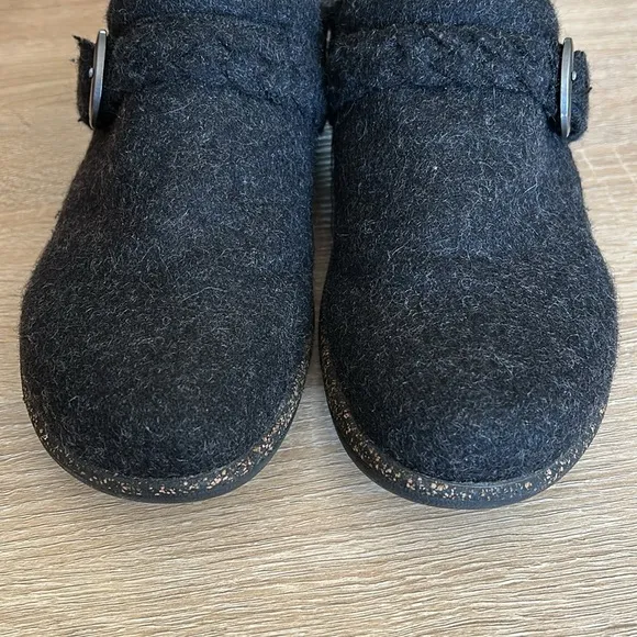 Aetrex Libby Wool Dark Grey Slip On Comfort Clogs - EU 40/US 9-9.5