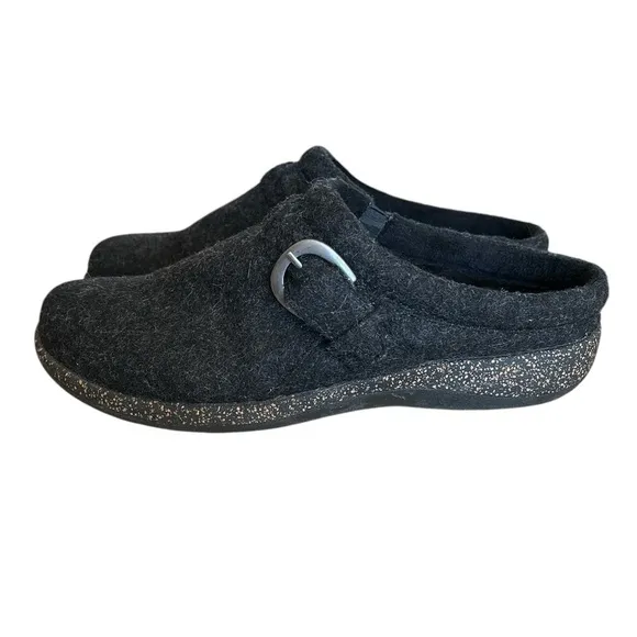 Aetrex Libby Wool Dark Grey Slip On Comfort Clogs - EU 40/US 9-9.5